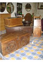 Selection of antique boxes and items